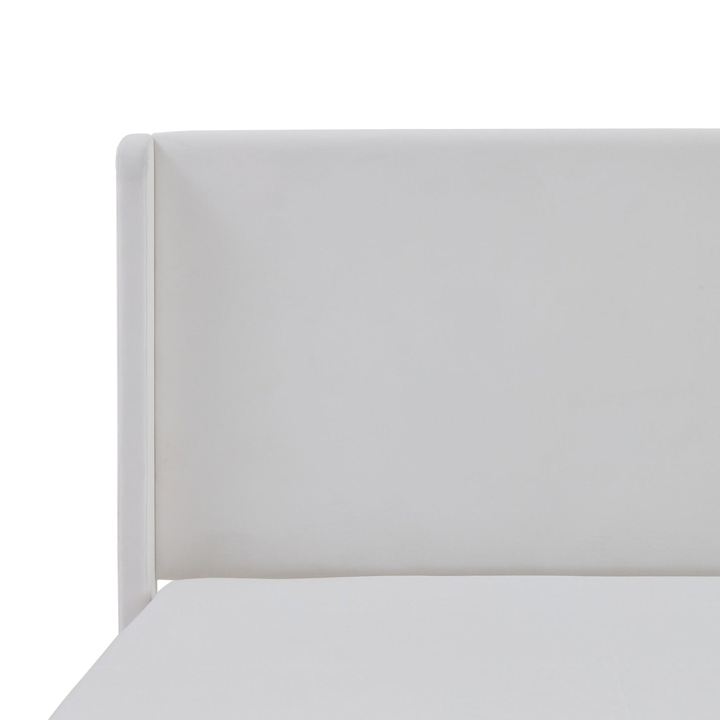 Carmen - King Size Upholstered Wingback Bed - White - The Sleep Loft - Online Mattress Showroom NYC