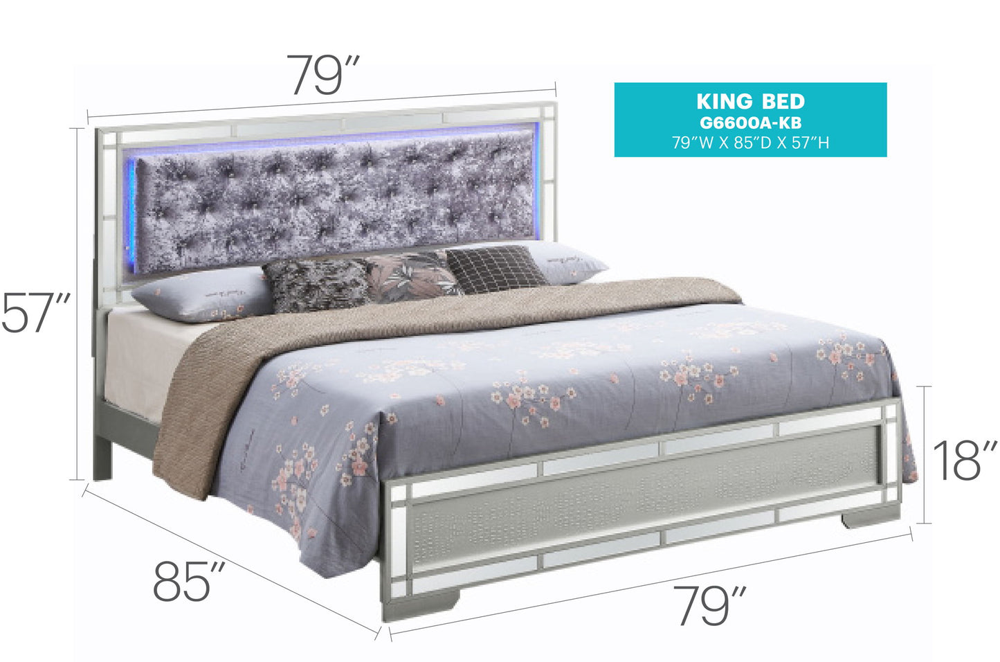 Madison - Upholstered Bed With LED - The Sleep Loft - Online Mattress Showroom NYC