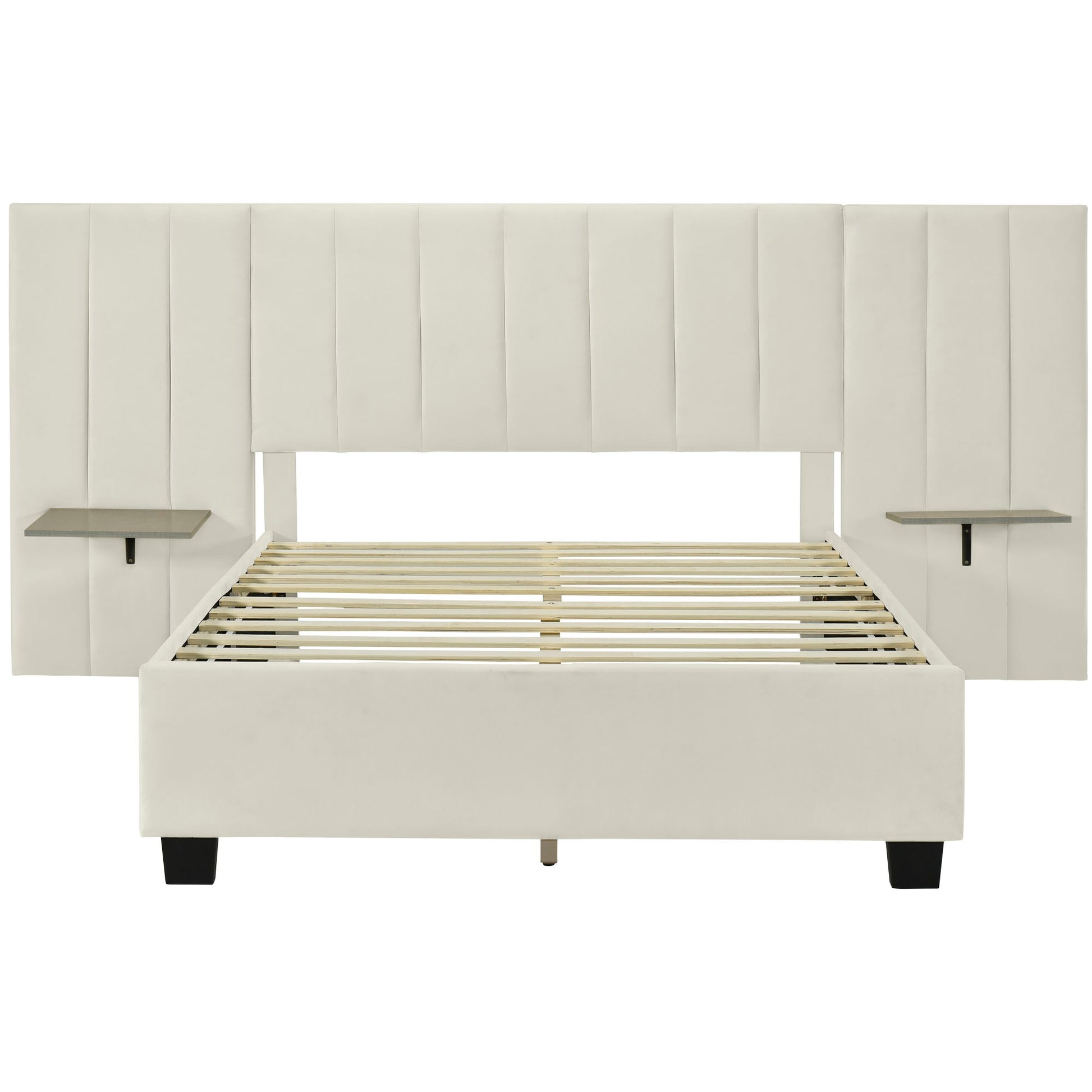 Upholstered Platform Bed With Big Headboard - The Sleep Loft - Online Mattress Showroom NYC