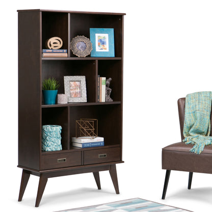 Draper - Mid Century Wide Bookcase And Storage Unit - The Sleep Loft - Online Mattress Showroom NYC