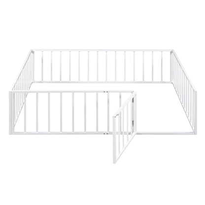 Metal Floor Bed Frame With Fence And Door - The Sleep Loft - Online Mattress Showroom NYC