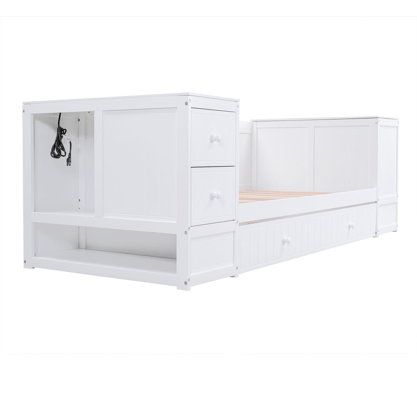 Daybed With Storage Arms, Trundle And Charging Station - The Sleep Loft - Online Mattress Showroom NYC