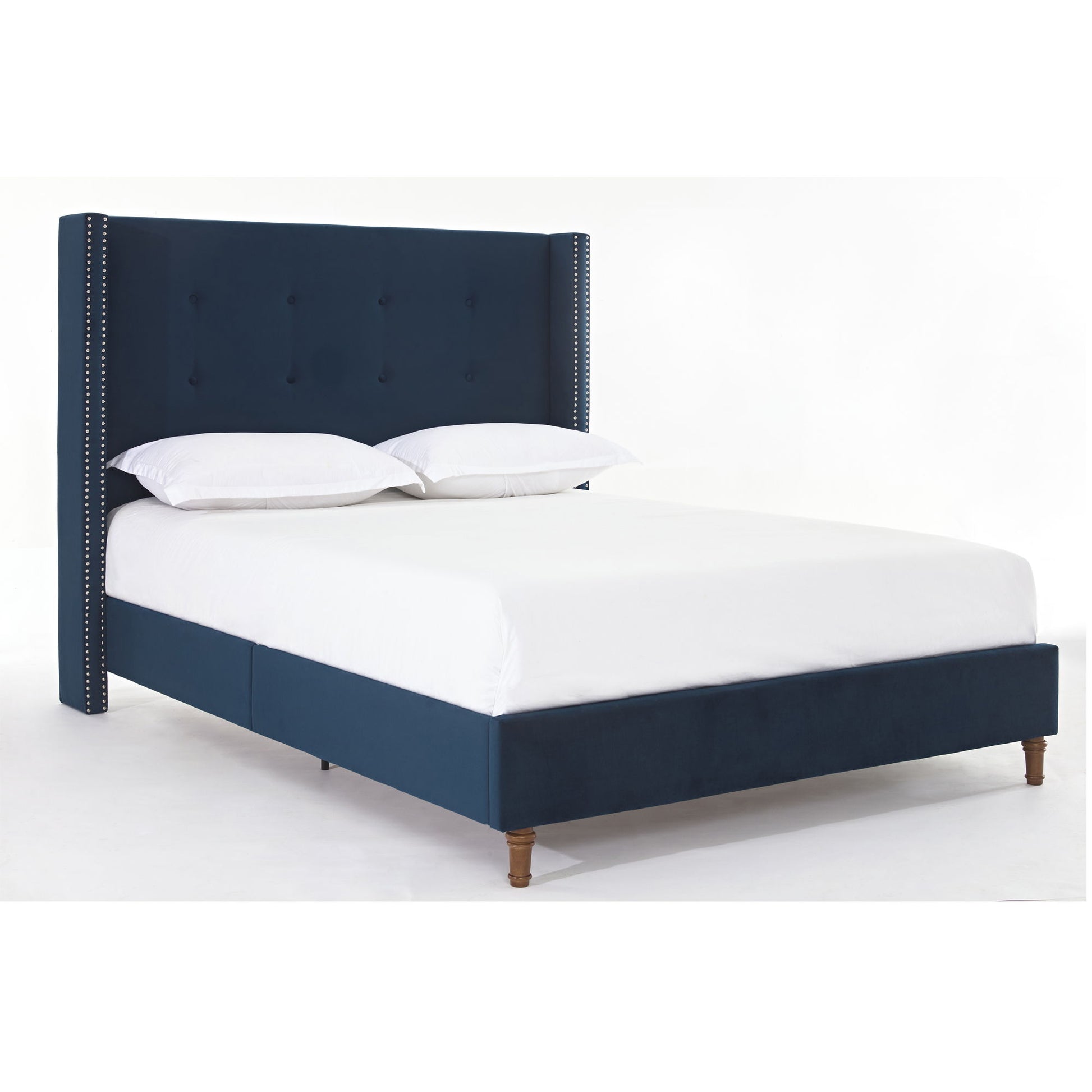 Peyton - Upholstered Bed With 54" High Headboard, Traditional Hand Buttoned Tufting - The Sleep Loft - Online Mattress Showroom NYC