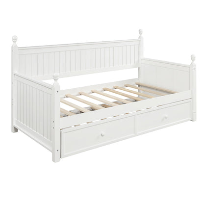 Twin Size Daybed & Twin Size Trundle - White - The Sleep Loft - Online Mattress Showroom NYC