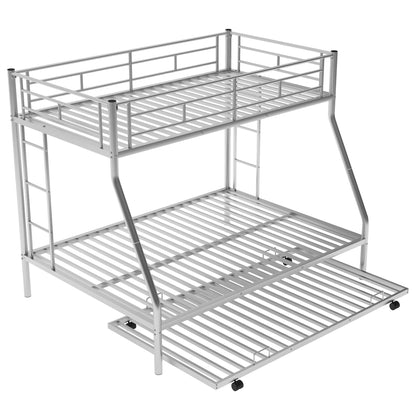 Bunk Bed With Steel Frame And Trundle, 2 Side Ladders - The Sleep Loft - Online Mattress Showroom NYC
