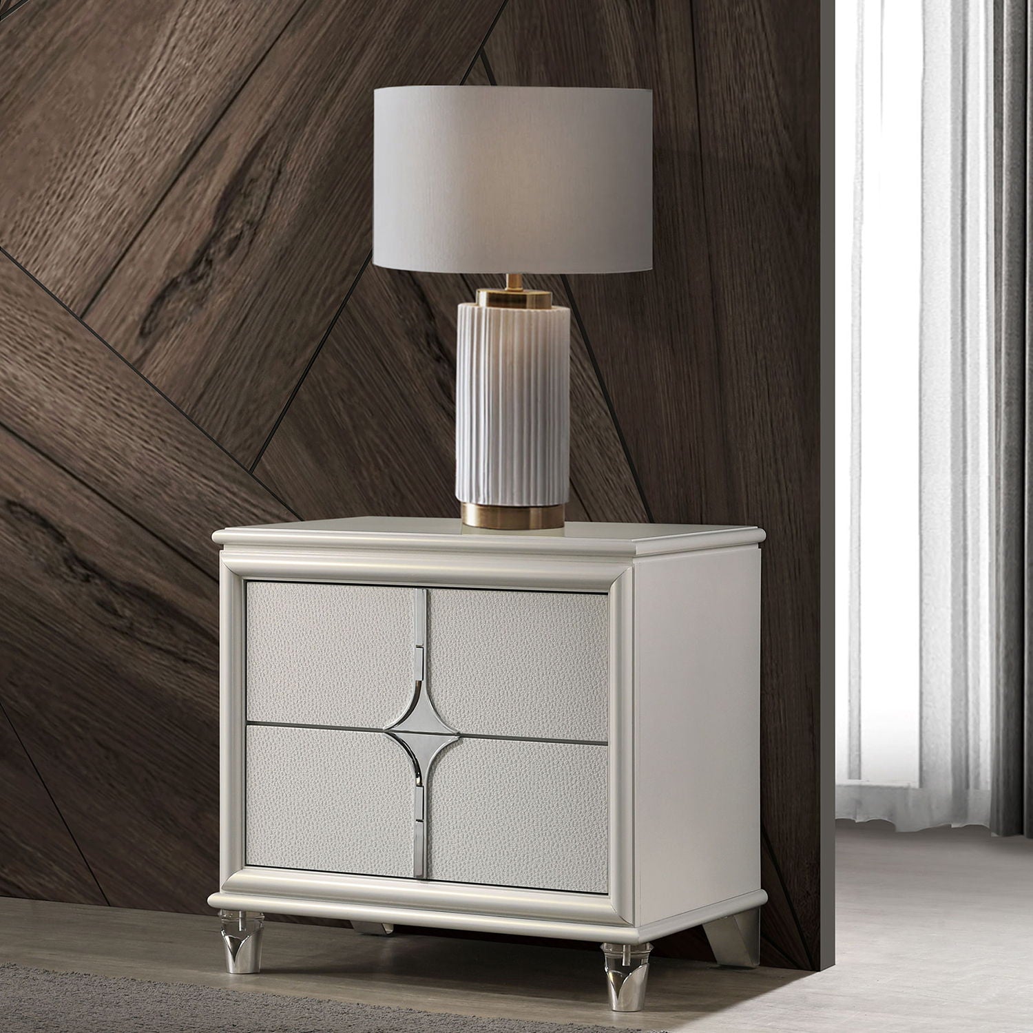 Gwendolyn - 2 Drawer Nightstand - White - The Sleep Loft - Online Mattress Showroom NYC