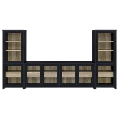 Denison 3-piece Entertainment Center 79-inch TV Stand Black