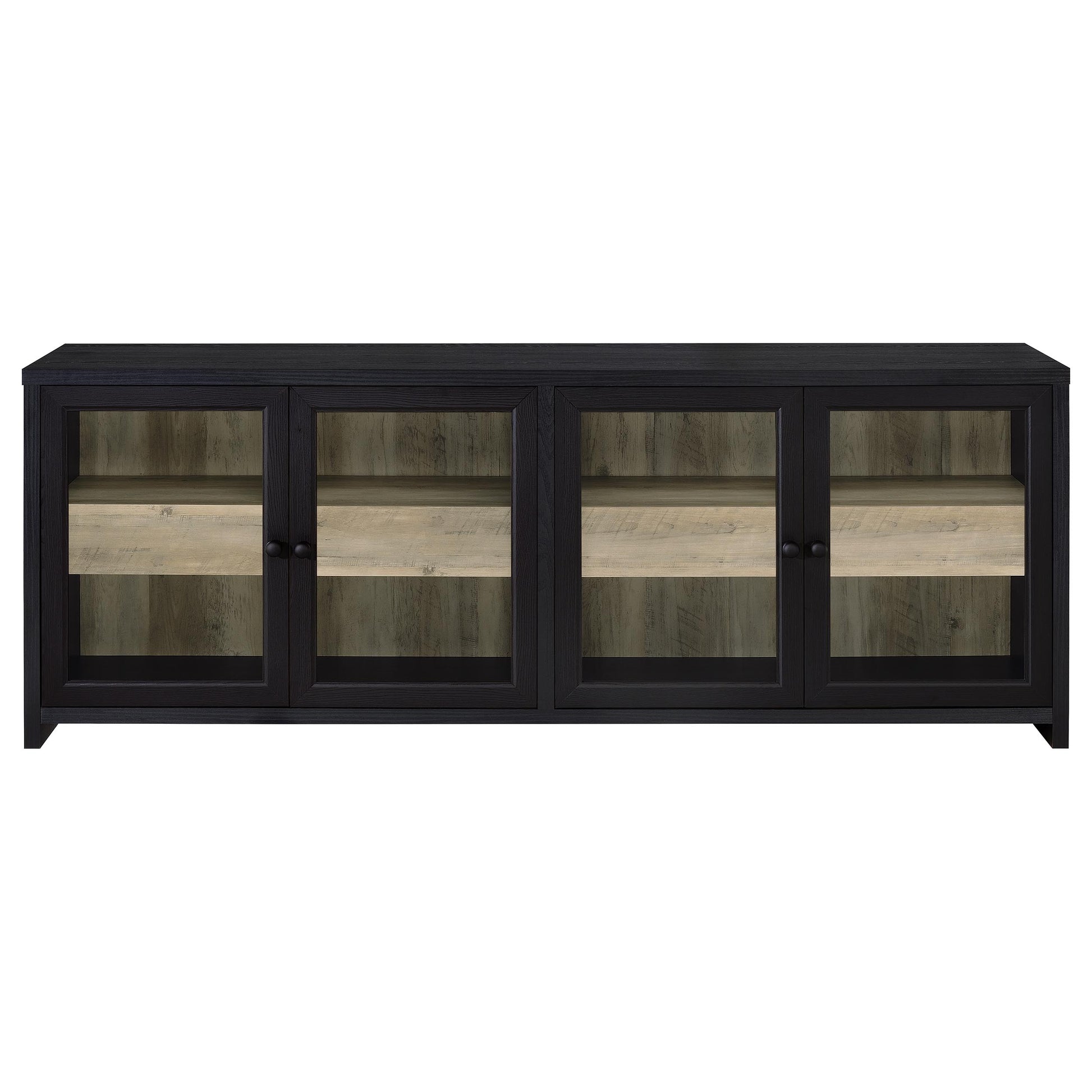 Denison 79-inch 4-door TV Stand Media Console Black