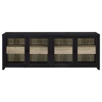 Denison 79-inch 4-door TV Stand Media Console Black