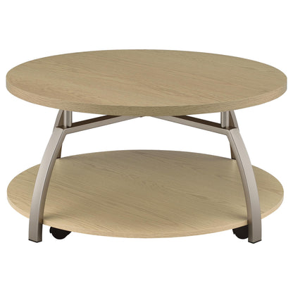 Dacre 3-piece Round Coffee and End Table Set Greige