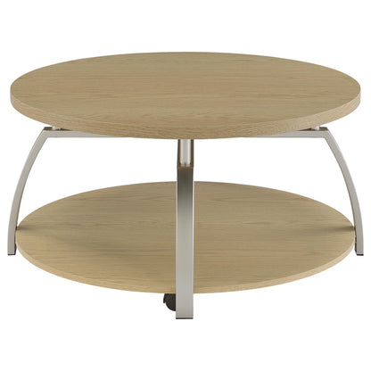 Dacre Round Engineered Wood Top Coffee Table Greige
