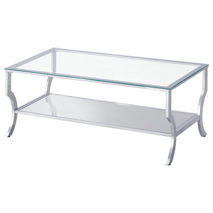 Saide 3-piece Glass Top Coffee and End Table Set Chrome