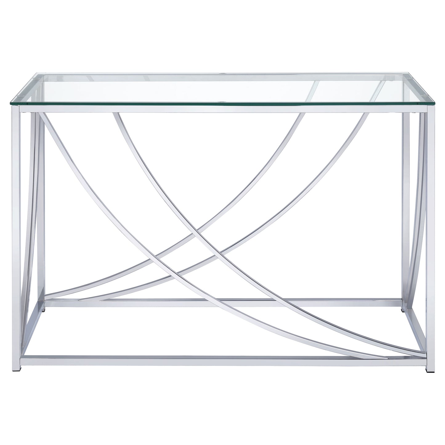 Lille Glass Top Entryway Console Table Accents Chrome