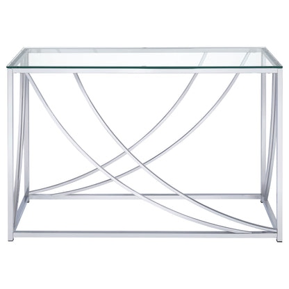 Lille Glass Top Entryway Console Table Accents Chrome