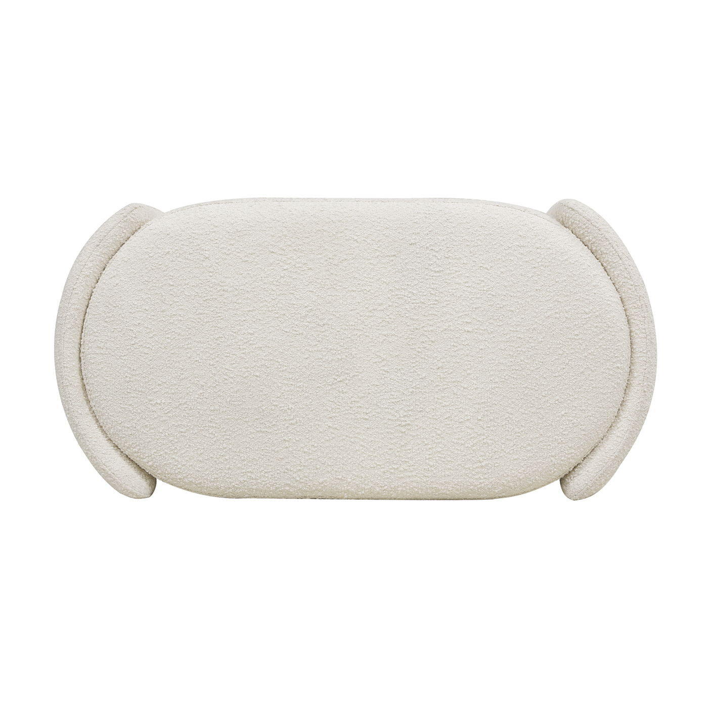 Fuji - Oval Storage Bench, Upholstered - Ivory White - The Sleep Loft - Online Mattress Showroom NYC