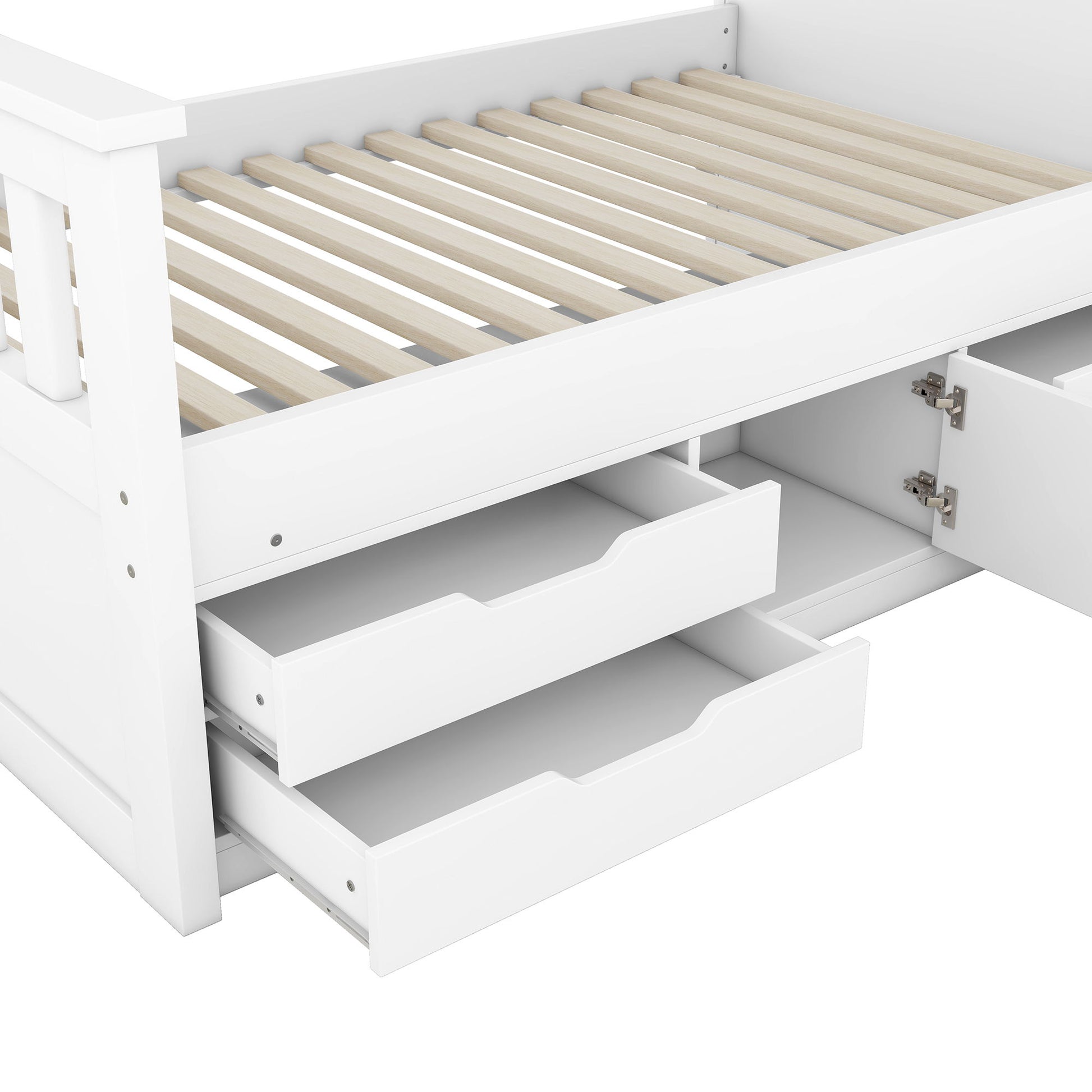 Captain Platform Bed Frame With Storage Bookcases, Shelves, And 4 Drawers - The Sleep Loft - Online Mattress Showroom NYC