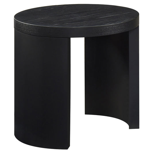 Sweeney 24-inch Round Wood Occasional Side End Table Black - The Sleep Loft - Online Mattress Showroom NYC