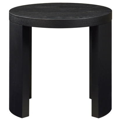 Sweeney 24-inch Round Wood Occasional Side End Table Black