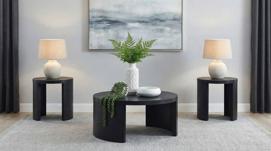 Sweeney 3-piece Coffee and End Occasional Table Set Black - The Sleep Loft - Online Mattress Showroom NYC