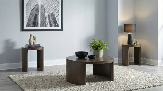 Sweeney 3-piece Coffee and End Occasional Table Set Dark Walnut - The Sleep Loft - Online Mattress Showroom NYC