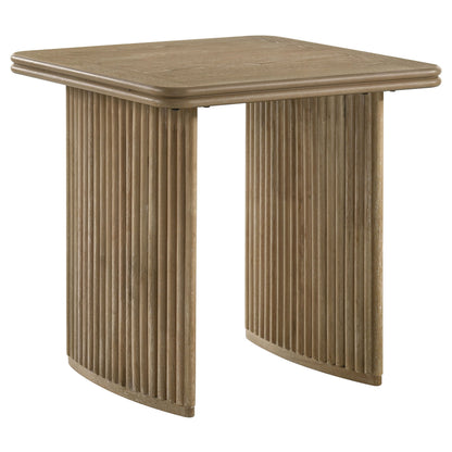 Adina 2-piece Wood Coffee Table Set Distressed Light Brown