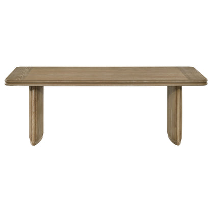 Adina 2-piece Wood Coffee Table Set Distressed Light Brown