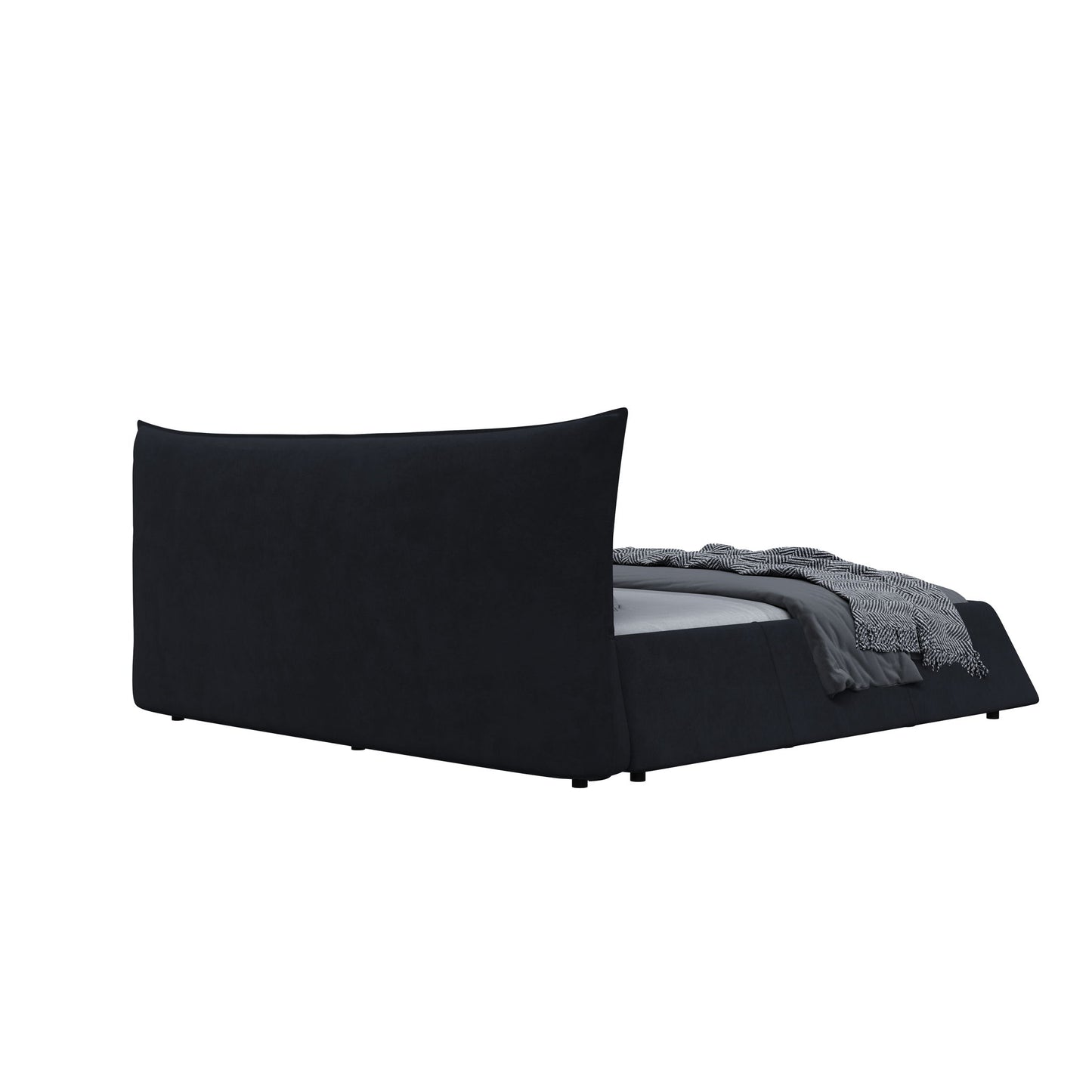 Upholstered Platform Bed With Special Shaped Headboard - The Sleep Loft - Online Mattress Showroom NYC