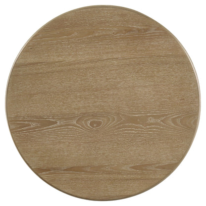 Adina 2-piece Round Coffee Table Set Distressed Light Brown