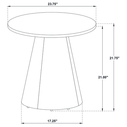 Franklin Round Wood Pedestal Side End Table Grey and Dark Brown