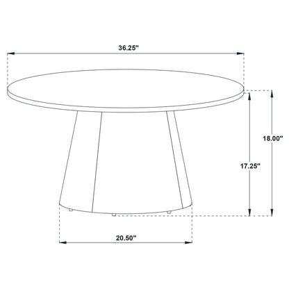 Franklin 2-piece Round Pedestal Coffee Table Set Grey and Dark Brown