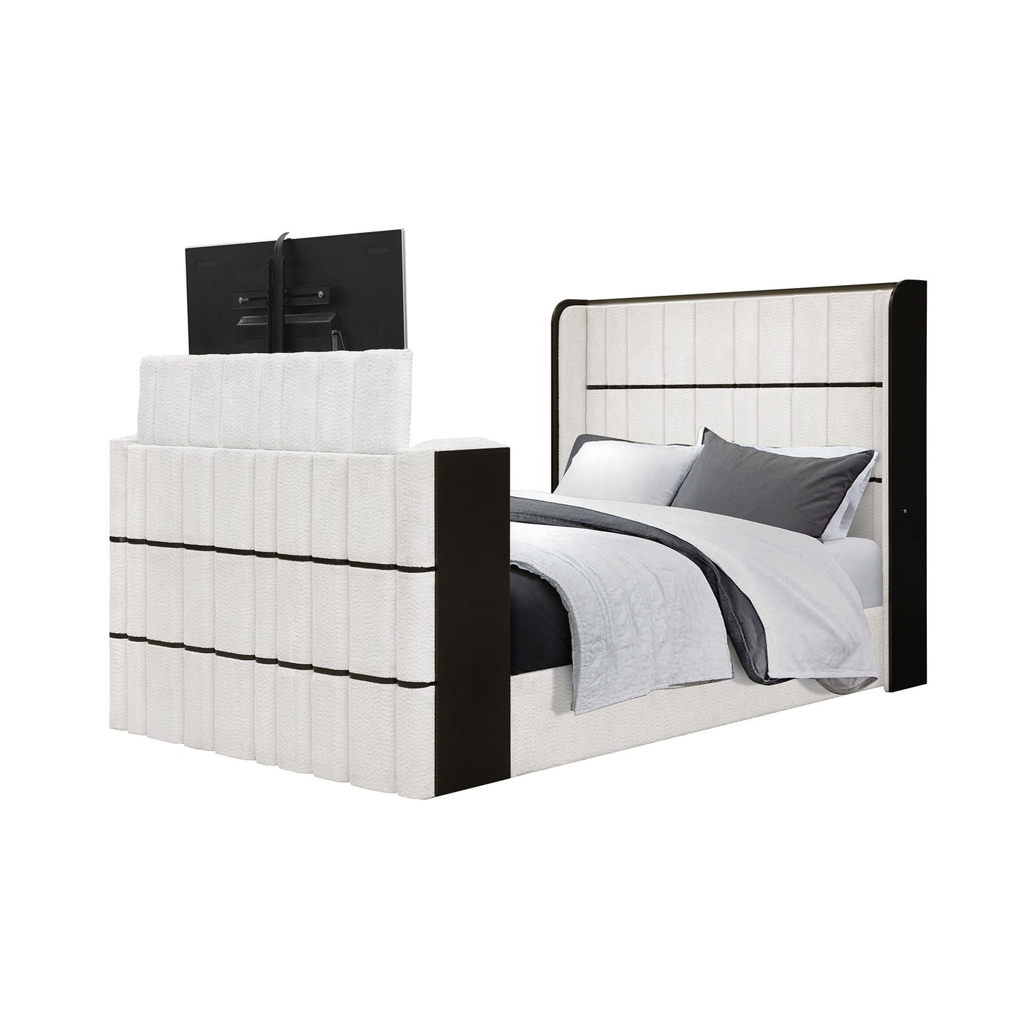 Isaiah - Bed With TV Lift-LED Speakers And Fireplace - The Sleep Loft - Online Mattress Showroom NYC