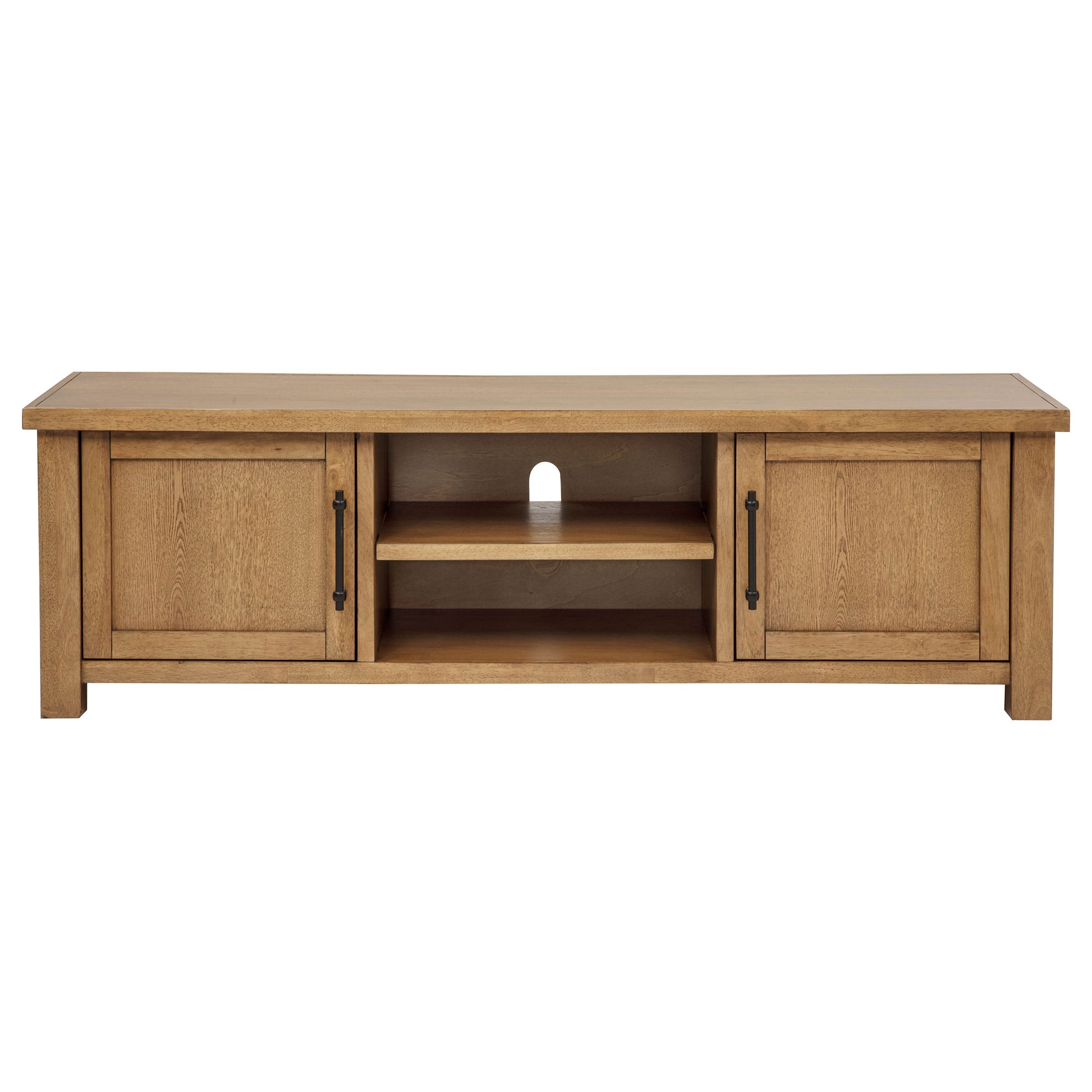 Beasley 2-Door 71-Inch Wood TV Stand Media Console Golden Oak