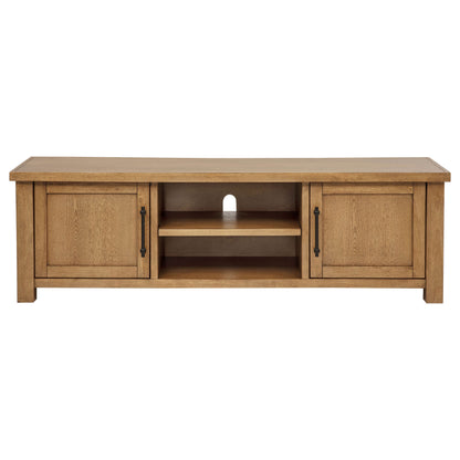 Beasley 2-Door 71-Inch Wood TV Stand Media Console Golden Oak