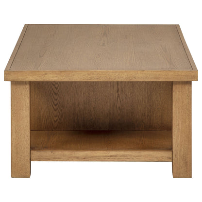 Beasley 2-Drawer Wood Coffee Table Golden Oak