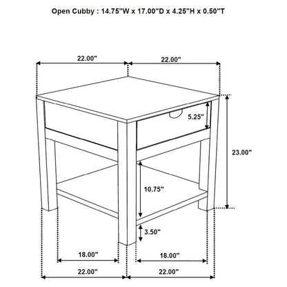 Esther 1-drawer Solid Wood Side End Table Natural Sheesham