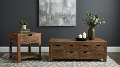 Esther 6-drawer Solid Wood Coffee Table Natural Sheesham