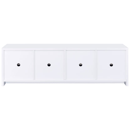 Laughlin 4-door Engineered Wood 78-inch TV Stand White
