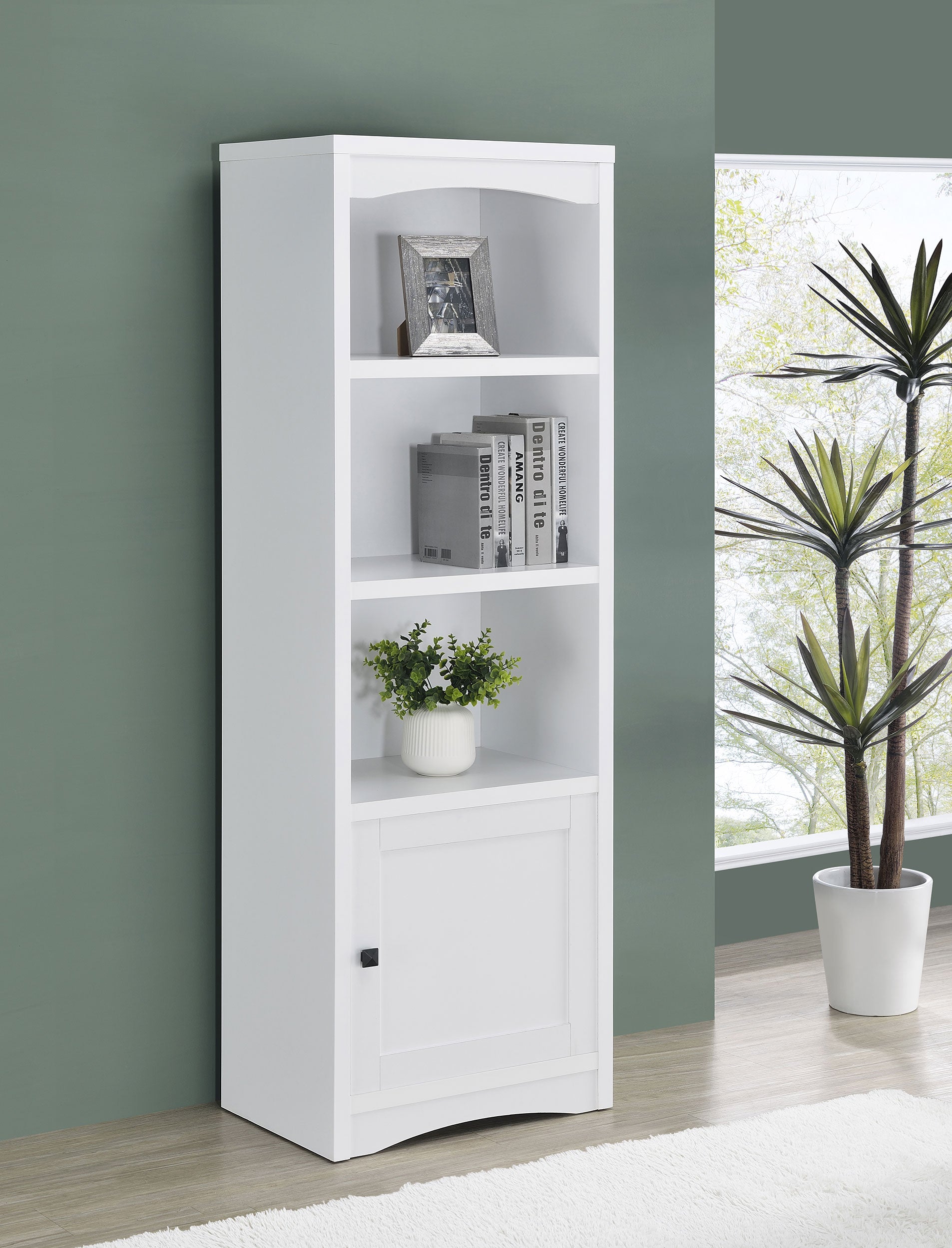 Laughlin 4-shelf Engineered Wood Media Tower White