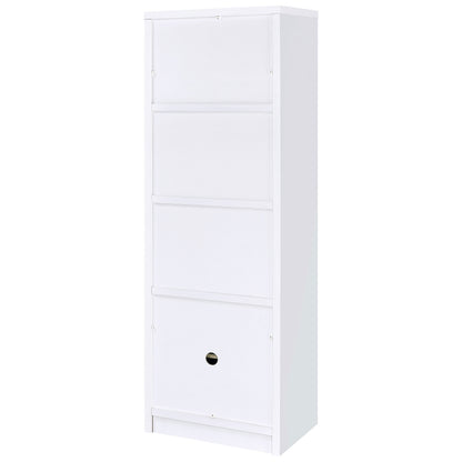Laughlin 4-shelf Engineered Wood Media Tower White