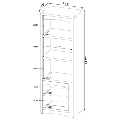 Laughlin 4-shelf Engineered Wood Media Tower Dark Pine