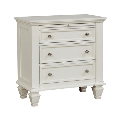 Cottage 3 Drawer Nightstand With Pull Out Tray - Cream White - The Sleep Loft - Online Mattress Showroom NYC