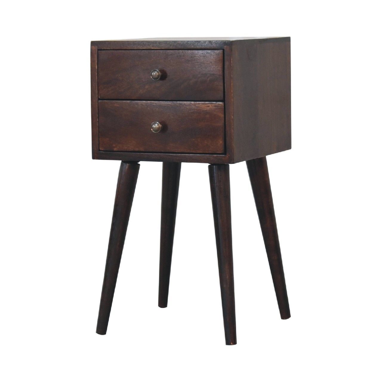 Mini 2 Drawer Nightstand - Walnut - The Sleep Loft - Online Mattress Showroom NYC