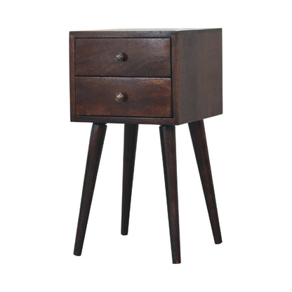 Mini 2 Drawer Nightstand - Walnut - The Sleep Loft - Online Mattress Showroom NYC