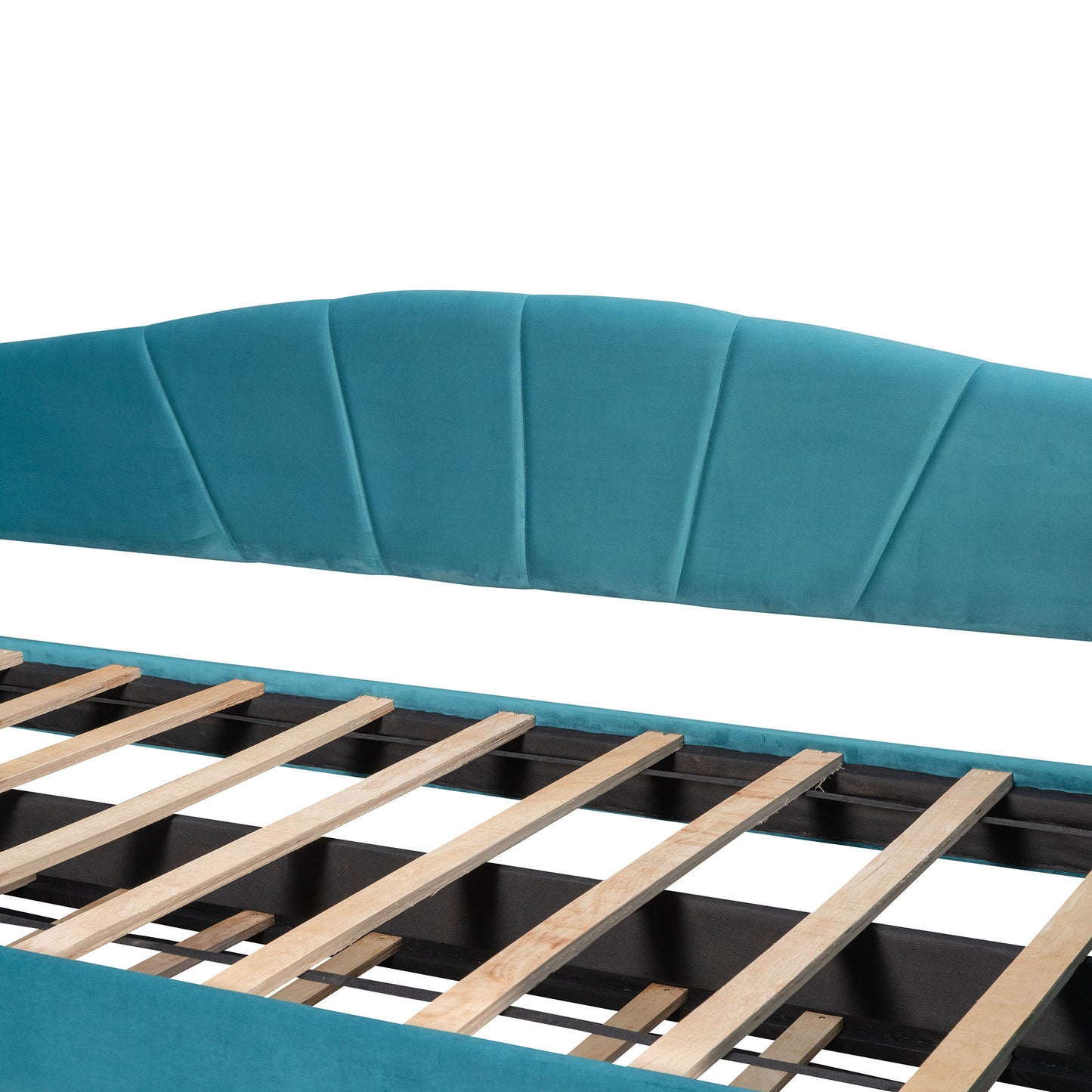 Upholstered Daybed Sofa Bed With Trundle Bed And Wood Slat - The Sleep Loft - Online Mattress Showroom NYC