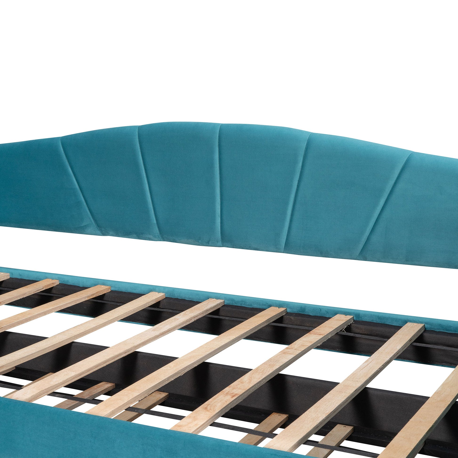 Upholstered Daybed Sofa Bed With Trundle Bed And Wood Slat - The Sleep Loft - Online Mattress Showroom NYC