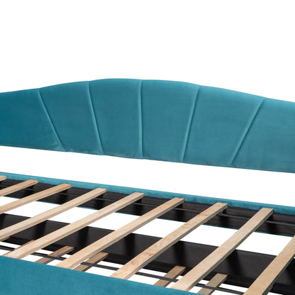 Upholstered Daybed Sofa Bed With Trundle Bed And Wood Slat - The Sleep Loft - Online Mattress Showroom NYC