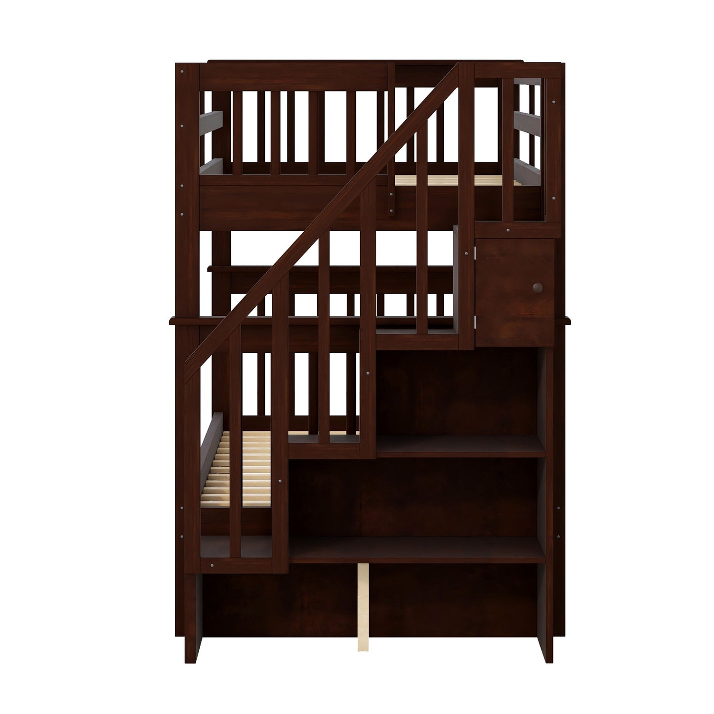 Stairway Bunk Bed With Storage And Guard Rail For Bedroom - The Sleep Loft - Online Mattress Showroom NYC