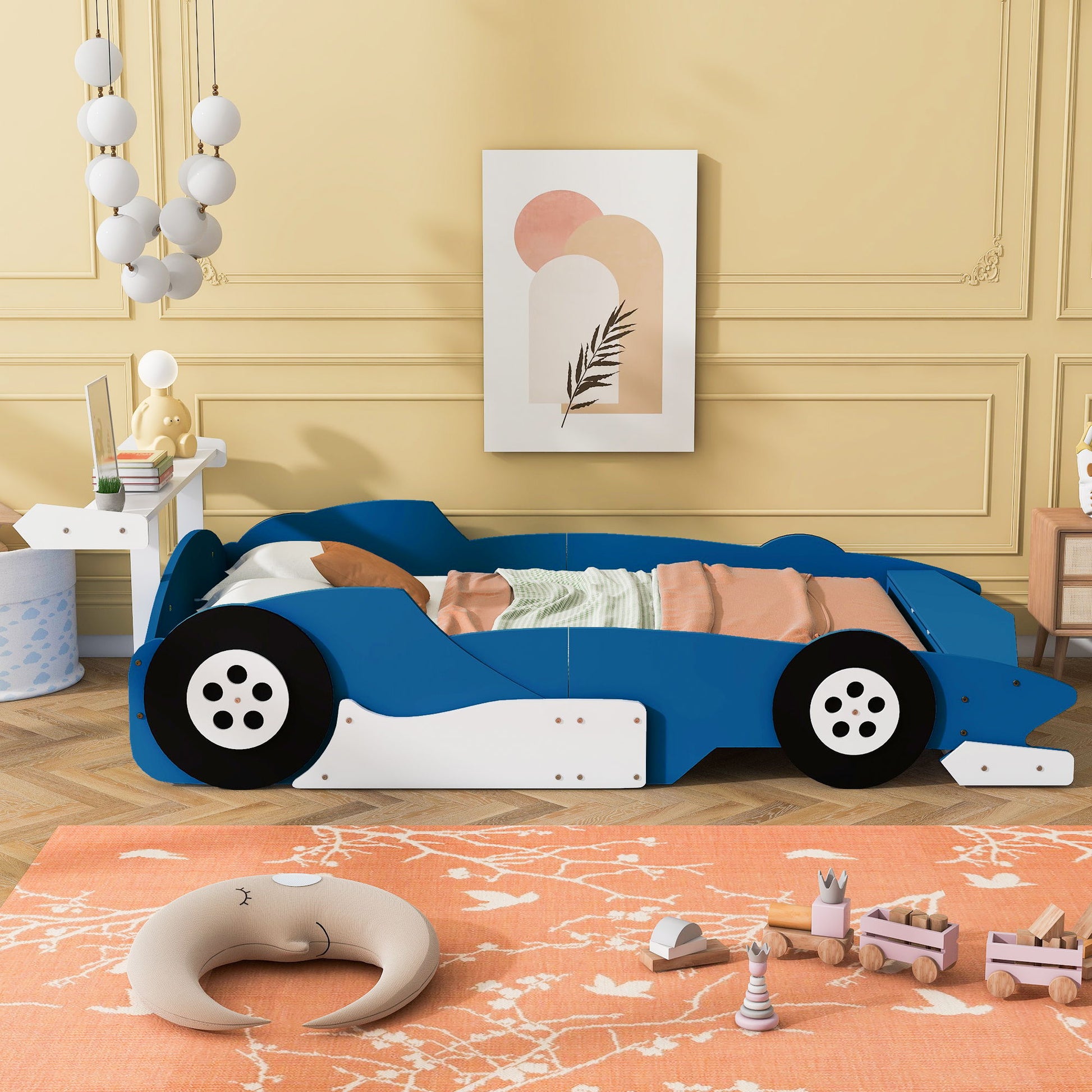 Race Car-Shaped Platform Bed With Wheels - The Sleep Loft - Online Mattress Showroom NYC