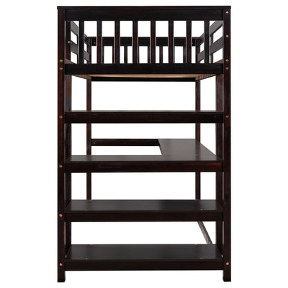 Loft Bed With Storage Shelves And Under Bed Desk - The Sleep Loft - Online Mattress Showroom NYC