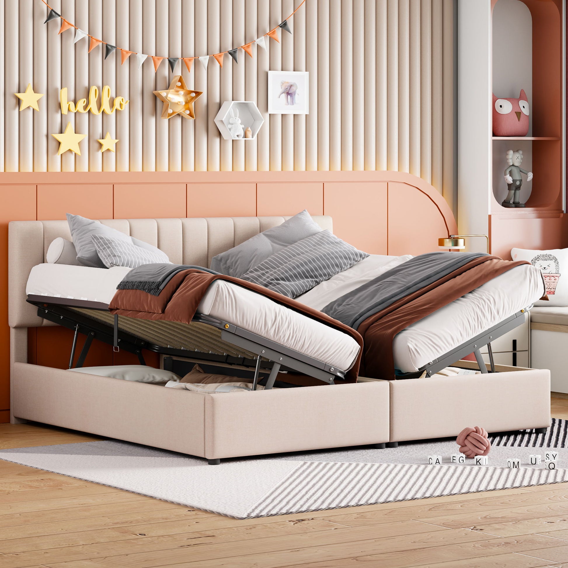Upholstered Platform Bed With A Hydraulic Storage System - The Sleep Loft - Online Mattress Showroom NYC